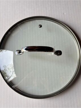 Glass pan lid 9.25” stainless steel handle & rim replacement lid with vent